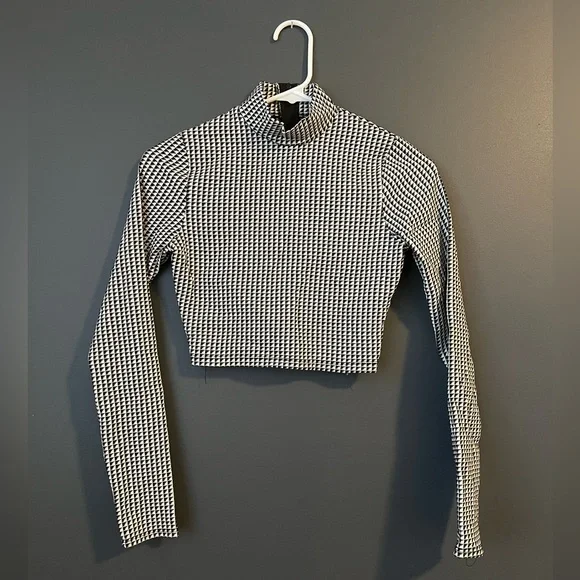 Akira matching Houndstooth set cropped turtleneck with pencil skirt Small - Picture 3 of 5